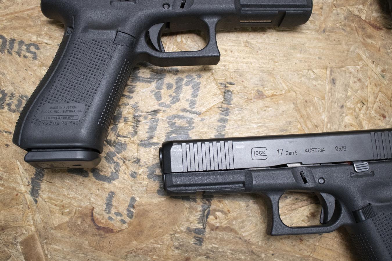 GLOCK 17 Gen5 9mm Police Trade-In Pistols with Night Sights and Front Slide Serrations (Fair Condition)